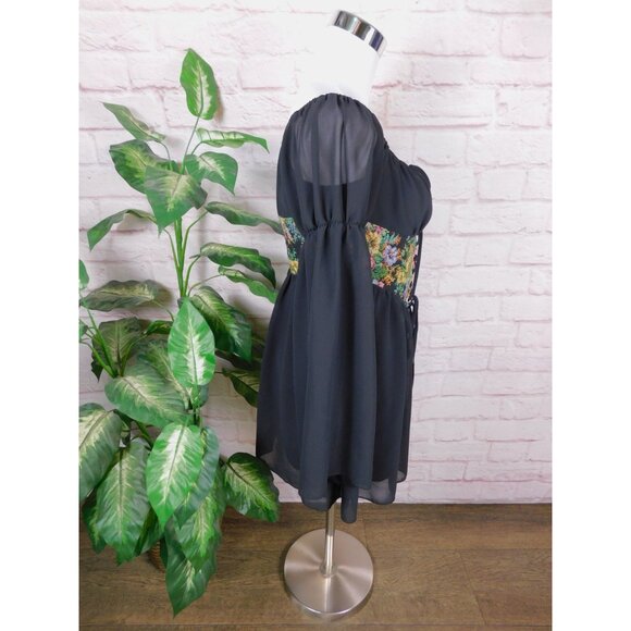 Cider Floral Corset Mini Dress M - Boho Off-Shoulder - Excellent - Picture 8 of 11